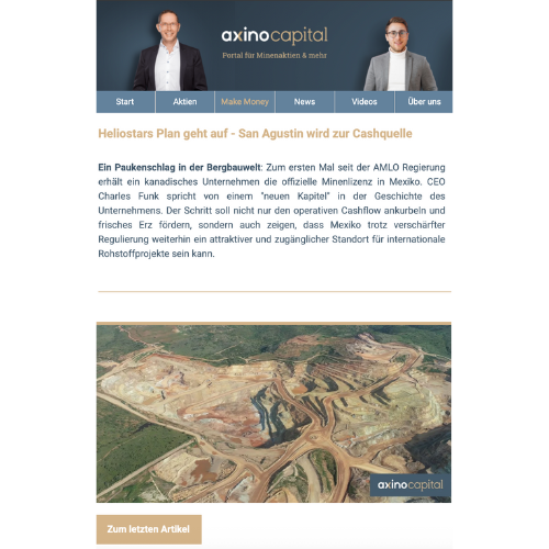 Newsletter example with teaser and article